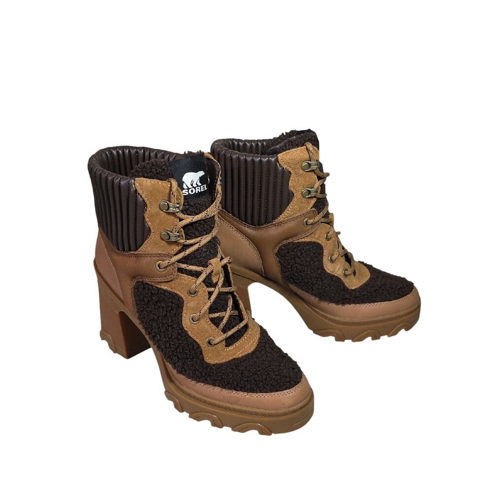 Sorel Brex Heel Cozy Lace Up Boots Womens Size 10